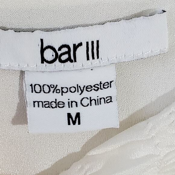 BAR III WHITE RUFFLED sleeve‎ tank top Medium - Picture 5 of 5